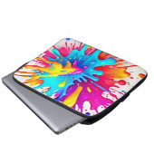 Lebhafte Neon Paint Splash Art Laptopschutzhülle (Vorne Knopf)