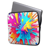 Lebhafte Neon Paint Splash Art Laptopschutzhülle (Vorderseite Links)