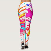 Lebhafte Neon Paint Splash Art Leggings (Rückseite)