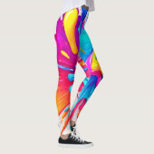 Lebhafte Neon Paint Splash Art Leggings (Rechts)