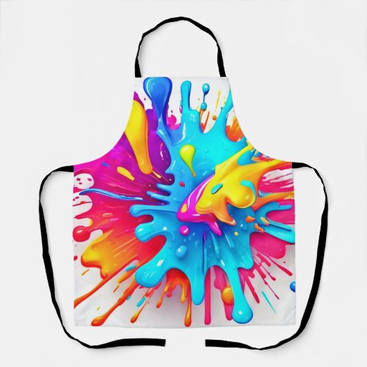 Lebhafte Neon Paint Splash Art Schürze (Vorderseite)