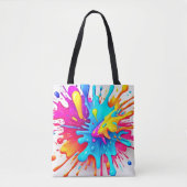 Lebhafte Neon Paint Splash Art Tasche (Vorderseite)