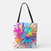 Lebhafte Neon Paint Splash Art Tasche (Rückseite)