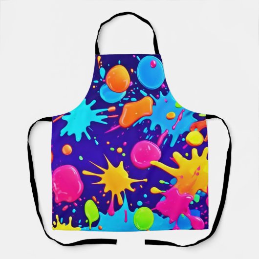 Lebhafte Neon Paint Spritzer Art Schürze (Vorderseite)