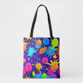 Lebhafte Neon Paint Spritzer Art Tasche (Vorderseite)