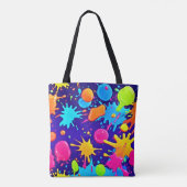 Lebhafte Neon Paint Spritzer Art Tasche (Rückseite)
