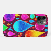 Lebhafte Neon Raindrops Art Case-Mate iPhone Hülle (Rückseite (Horizontal))