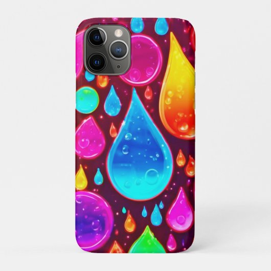 Lebhafte Neon Raindrops Art Case-Mate iPhone Hülle (Rückseite)