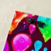 Lebhafte Neon Raindrops Art Strandtuch (Beispiel)