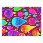Lebhafte Neon Raindrops Art Tischdecke (Vorderseite (Horizontal))