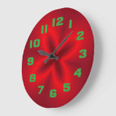 Lebhafte Neon Red Blume Große Wanduhr (Winkel)
