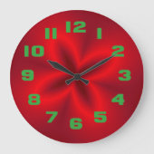Lebhafte Neon Red Blume Große Wanduhr (Vorderseite)