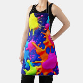 Lebhafte Neon-Splashes auf dunkler Leinwand Schürze (InSitu)
