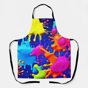 Lebhafte Neon-Splashes auf dunkler Leinwand Schürze