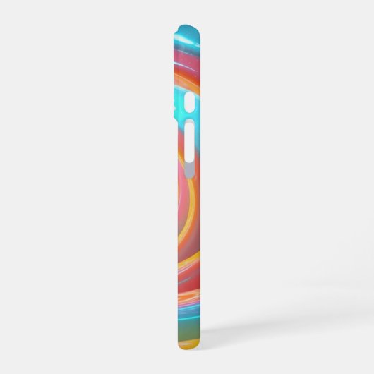 Lebhafte Neon Swirl Abstrakte Kunst iPhone 16 Hülle (Linke Seite)