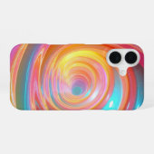 Lebhafte Neon Swirl Abstrakte Kunst iPhone 16 Hülle (Rückseite (Horizontal))