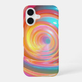 Lebhafte Neon Swirl Abstrakte Kunst iPhone 16 Hülle (Rückseite)