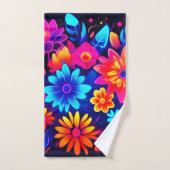 Lebhafte neonfarbene Kunst Badhandtuch Set (Handtuch)
