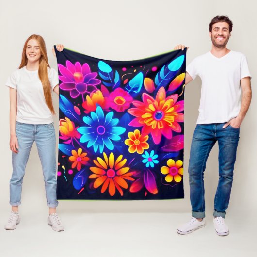 Lebhafte neonfarbene Kunst Fleecedecke (Beispiel)