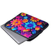 Lebhafte neonfarbene Kunst Laptopschutzhülle (Vorne Knopf)
