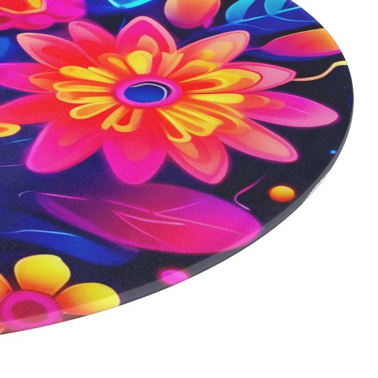 Lebhafte neonfarbene Kunst Schneidebrett (Ecke)