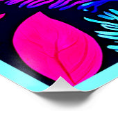 Lebhafte Neonfolien: Blätter-Muster Poster (Ecke)