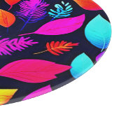 Lebhafte Neonfolien: Blätter-Muster Schneidebrett (Ecke)