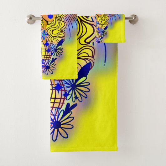 Lebhafte Neongelbe modische Lady Badhandtuch Set (Insitu)