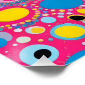 Lebhafte Neonkosmische Punkte Abstrakte Raumgestal Poster (Ecke)