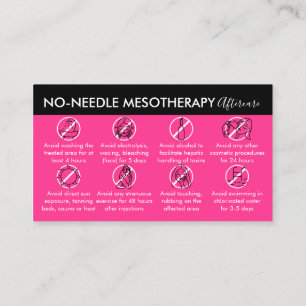 Lebhafte Neonrosa Nadeln Mesotherapie Nachsorge Visitenkarte