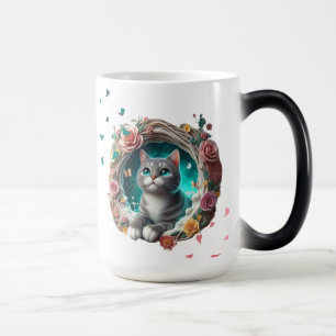 Lebhafte Niedliche Whimsical 3D Cat Tasse