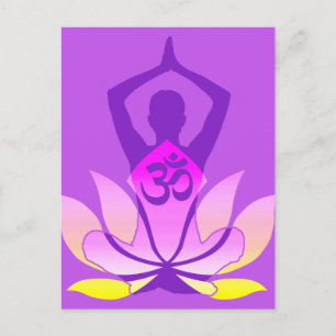 Lebhafte OM Namaste Spirituelle Lotus Blume Yoga Postkarte