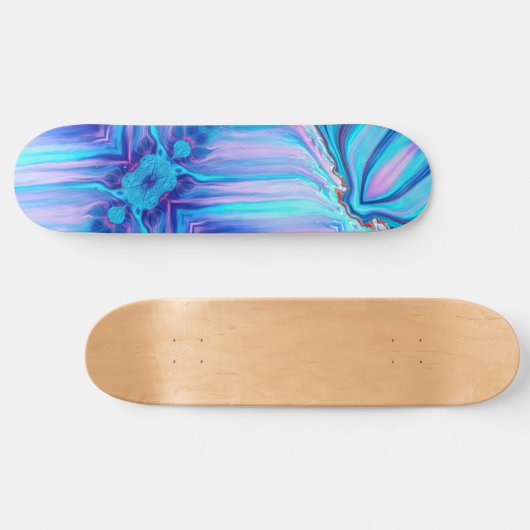 Lebhafte Ombre Blue Pink Abstrakte Kunst Skateboard (Horizontal)