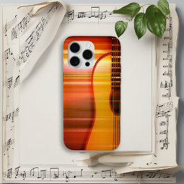 Lebhafte Orange Abstrakte Gitarre Kunst iPhone 16 Hülle