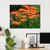 Lebhafte Orange Asian Lilies Poster (Heimbüro)