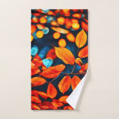 Lebhafte Orange Blätter Kunst Badhandtuch Set (Handtuch)