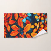Lebhafte Orange Blätter Kunst Badhandtuch Set (Handtuch)