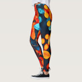 Lebhafte Orange Blätter Kunst Leggings (Links)