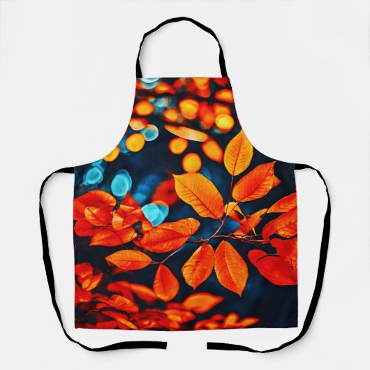 Lebhafte Orange Blätter Kunst Schürze (Vorderseite)