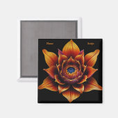 Lebhafte Orange Blume Head Pflanze Botanische Kuns Magnet (Vorderseite/Rückseite)