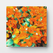Lebhafte Orange Bougainvillea Blume Fotoplatte (Vorderseite)