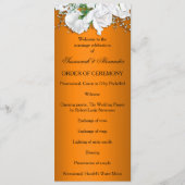 Lebhafte Orange Elegante Rose Hochzeit Programm (Vorderseite)