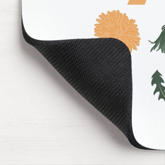 Lebhafte Orange Green Dandelion Blume Monogram Mousepad (Ecke)