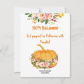 Lebhafte Orange Halloween Pumpkin Wasserfarbe Rose (Vorderseite)