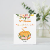 Lebhafte Orange Halloween Pumpkin Wasserfarbe Rose (Stehend Vorderseite)