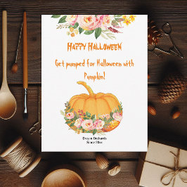 Lebhafte Orange Halloween Pumpkin Wasserfarbe Rose