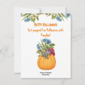 Lebhafte Orange Halloween Pumpkin Wasserfarbenflor (Vorderseite)