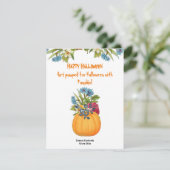 Lebhafte Orange Halloween Pumpkin Wasserfarbenflor (Stehend Vorderseite)