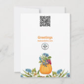 Lebhafte Orange Halloween Pumpkin Wasserfarbenflor (Rückseite)