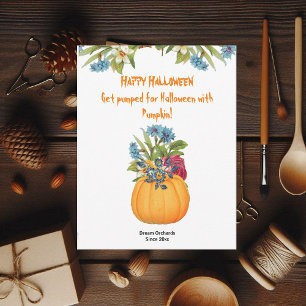 Lebhafte Orange Halloween Pumpkin Wasserfarbenflor